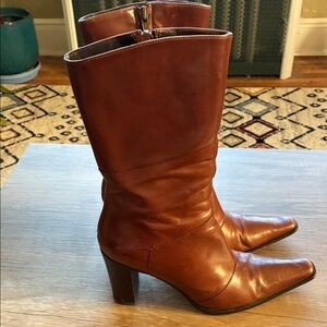 Elegant Brown Heeled Boots Via Spiga brand 7.5